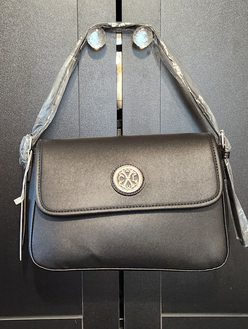 CXL By Christine Lacroix- Karen Caviar" Black Shoulder Bag. NWT